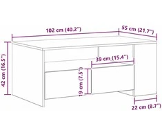 Kavos staliukas su stalčių Juodas ąžuolas 102 x 55 x 43,5 cm