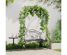 Sodo suolas Juoda 121 x 48 x 200 cm Plienas