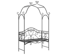 Sodo suolas Juoda 121 x 48 x 200 cm Plienas