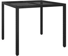 Sodo stalas Juoda 90 x 90 x 75 cm poliratanas