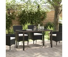 Sodo stalas Juoda 140 x 70 x 73 cm metalas