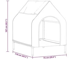 Augintinių namas Juoda 110 x 75 x 90 cm Plienas
