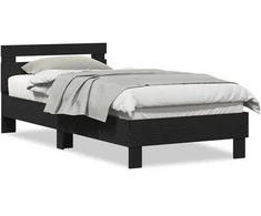 Lova Lovos rėmas Juodas ąžuolas 203 x 95 x 70 cm Apdirbta mediena