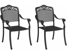 Sodo Kėdė 2 pcs Juoda 55 x 55 x 92,5cm Aliuminis