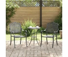 Sodo Kėdė 2 pcs Juoda 55 x 55 x 92,5cm Aliuminis