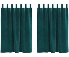 Užtemdymo užuolaidos 2 pcs Tamsiai žalia 140 x 140 cm Aksomas