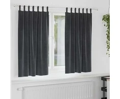 Užtemdymo užuolaidos 2 pcs Tamsiai pilka 140 x 175 cm Aksomas