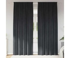 Užtemdymo užuolaidos 2 pcs Tamsiai pilka 140 x 260 cm Aksomas