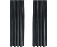 Užtemdymo užuolaidos 2 pcs Tamsiai pilka 140 x 260 cm Aksomas