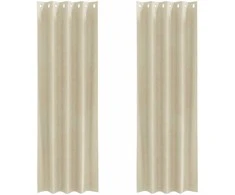 Užtemdymo užuolaidos 2 pcs Kreminė 140 x 225 cm Aksomas