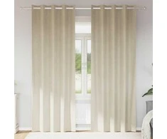Užtemdymo užuolaidos 2 pcs Kreminė 140 x 225 cm Aksomas