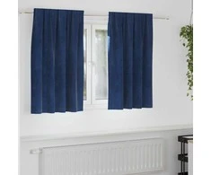 Užtemdymo užuolaidos 2 pcs Tamsiai mėlyna 140 x 140 cm Aksomas