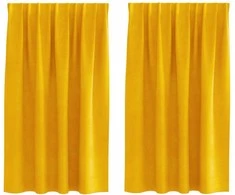 Užtemdymo užuolaidos 2 pcs Garučių geltona 140 x 140 cm Aksomas