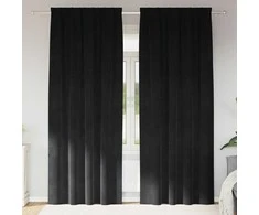 Užtemdymo užuolaidos 2 pcs Juoda 140 x 245 cm Aksomas