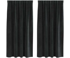Užtemdymo užuolaidos 2 pcs Juoda 140 x 175 cm Aksomas