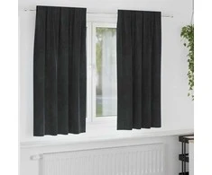 Užtemdymo užuolaidos 2 pcs Juoda 140 x 175 cm Aksomas