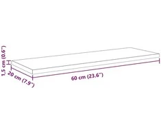 Knygų lentyna 3 aukštų 4 vnt. 60 x 20 x 1,5 cm Apdirbta mediena
