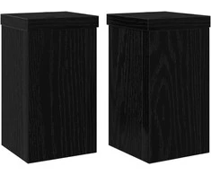 Augalų stovas 2 pcs Juodas ąžuolas 10 x 10 x 18 cm