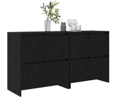 Šoninės lentynos 2 pcs juoda ąžuolo 70 x 41 x 75 cm