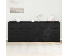 Kabalas 3 pcs Juodas ąžuolas 181 x 30 x 70 cm Apdirbta mediena