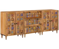 Kabalas 3 vnt. 60 x 33,5 x 75 cm Kietas mango medis Natūrali