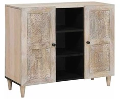 Kabalas Balta išblukinta 90 x 33 x 75 cm Kietas mango medis
