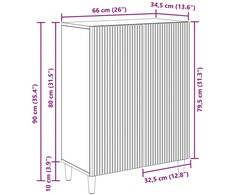 Kabalas Betono pilka 66 x 34,5 x 90 cm Apdirbta mediena