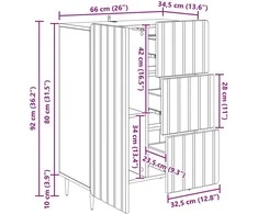 Kabalas Betono pilka 66 x 34,5 x 91,5 cm Apdirbta mediena
