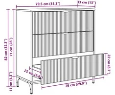 Kabalas Betono pilka 79,5 x 33 x 82 cm Apdirbta mediena