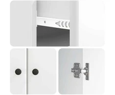 Kabalas Itin blizgi balta 66 x 34,5 x 90 cm Apdirbta mediena