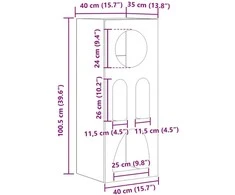 Kabalas ELST Pilkas Sonoma 40 x 35 x 100.5 cm Apdirbta mediena