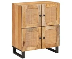 Kabalas su saugykla Ruda 60 x 33 x 75 cm Kietas mango medis