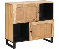 Kabalas su saugykla Ruda 80 x 33 x 75 cm Kietas mango medis