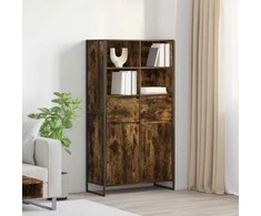 Kabalas su stalčių 2 pcs Dūminis ąžuolas 81 x 36 x 150.5 cm