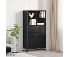 Kabalas su stalčių 2 pcs Juodas ąžuolas 81 x 36 x 150.5 cm