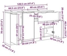 Kabalas 3 vnt. Senovinis medis 120 x 30 x 70 cm