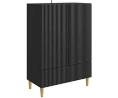 Kabalas su stalčių Juoda 66 x 34,5 x 95 cm Apdirbta mediena