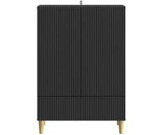 Kabalas su stalčių Juoda 66 x 34,5 x 95 cm Apdirbta mediena