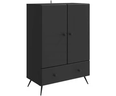 Kabalas su stalčių Juoda 66 x 34,5 x 95 cm Apdirbta mediena