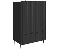 Kabalas su stalčių Juoda 66 x 34,5 x 97 cm Apdirbta mediena
