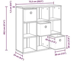Kabalas Pilkas Sonoma 73,5 x 24 x 69,5 cm