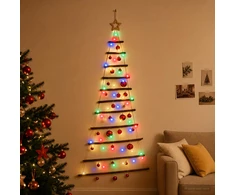 Kabančios Kalėdų eglutės su žaisliukais 150 cm 80 LED