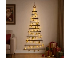 Kabančios Kalėdų eglutės su žaisliukais 150 cm 80 LED