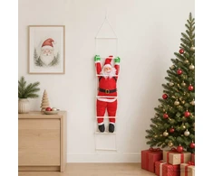 Kabantis Kalėdų senelis ant kopėčių Raudona 30 x 15 x 170 cm