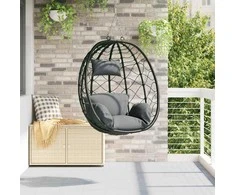 Kabantis kiaušinis Antracitas 91,5 x 54,5 x 107 cm poliratanas