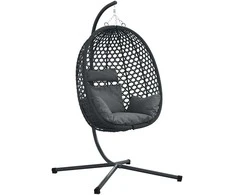 Kabantis kiaušinis antracito ir juoda 104 x 100 x 191 cm