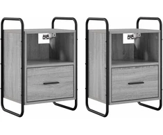 Kabantis naktinis staliukas 2 vnt. Pilka Sonoma 40 x 30 x 60 cm