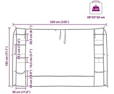 Kabantis palapinės organizatorius Pilka ir mėlyna 320 x 182 cm