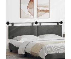 Pakabinamas lovos galvūgalis Tamsiai pilka Kordūrinis audinys