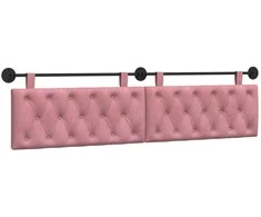 Pakabinamas lovos galvūgalis Su LED šviesa Rožinė Aksomas